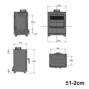 SunDaze Defra 5KW Multifuel Woodburning Stove Eco Design WoodBurner High Efficiency Fireplace