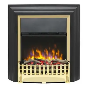 Dimplex Kingsley Deluxe Brass Freestanding Optiflame Electric Fire - Remote Control