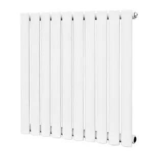 Right Radiators 600x590mm Horizontal Single Oval Column Designer Radiator White