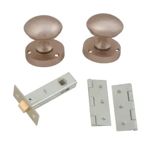 Nickel effect Zamac Round Internal Door knob (Dia)54mm