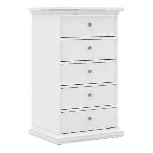 Paris Chest 5 drawers in White