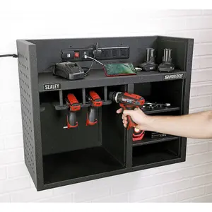 Sealey Power Tool Storage Rack 760mm with Power Strip AP30SRBE