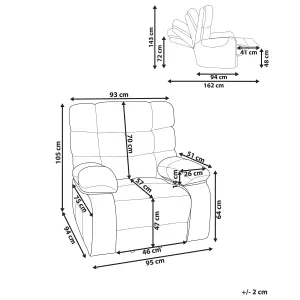 Electric Recliner Chair ARES Fabric Light Beige