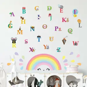 Walplus Colourful Rainbows, Alphabet, Education, Nursery, Babyroom, Kids, Wall Stickers Kids Sticker PVC Multicoloured