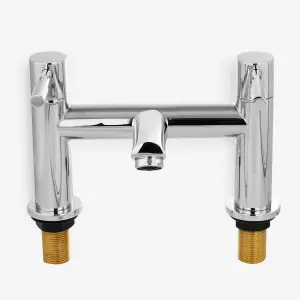 Nes Home Modern Deck Mounted Chrome Bath Filler Tap Brass