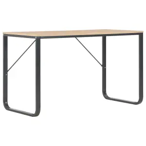 Berkfield Computer Desk Black and Oak 120x60x73 cm