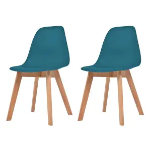 Berkfield Dining Chairs 2 pcs Turquoise Plastic