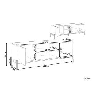 Beliani Modern TV Stand Light Wood MOINES