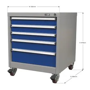 Sealey Mobile Industrial Cabinet 5 Drawer API5657B