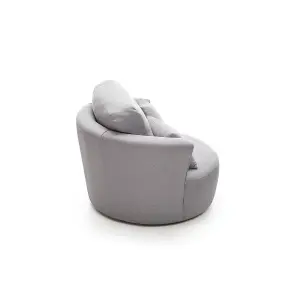 Darcy Swivel Chair in Light Grey Linen Fabric