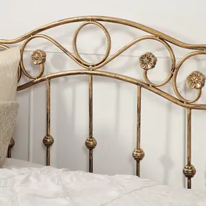 Essendon Vintage Living Room Bedroom Antique Brass Metal Day Bed