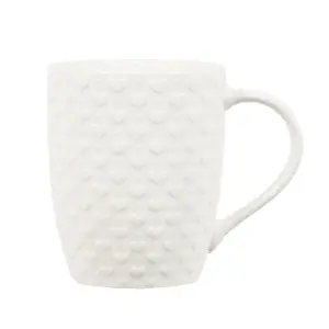 simpa 6PC Porcelain White Love Heart 500ml Mug Set.