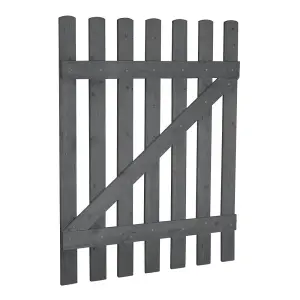 Grey Garden Wood Fence Gate 90x90cm with 2 T Shaped Hinges and 1 Latch Lock