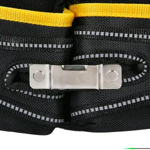 TOUGH MASTER Tool Belt Pouch, Fixing Pouch with 3 Wide Pockets for Tools, Nails and Small Parts