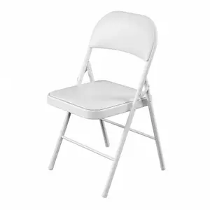 Oypla Heavy Duty White Padded Folding Metal Desk Office Chair Seat