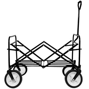 Garden Trolley - foldable with 2 mesh pockets, 80 kg load capacity - grey