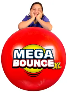 Wicked Mega Bounce XL Red. Huge inflatable bounce ball with a 2.5m circumference. Foot pump included