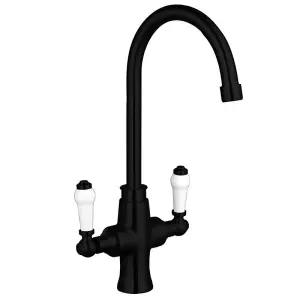 Aquarius TrueCook Series 2 Black Two Handle Kitchen Mixer Tap AQTK002K