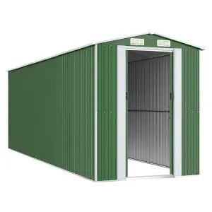 Berkfield Garden Shed Green 192x606x223 cm Galvanised Steel