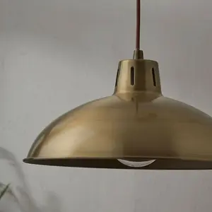 Hanging Ceiling Pendant Light ADJUSTABLE HEIGHT Industrial Brass Rise Fall Drop