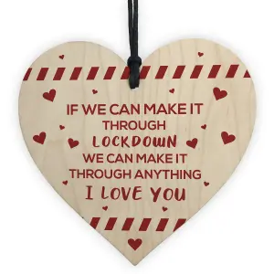 Red Ocean Funny Post Lockdown Anniversary Gifts Wooden Heart Gift For Boyfriend Husband Anniversary Gifts For Him