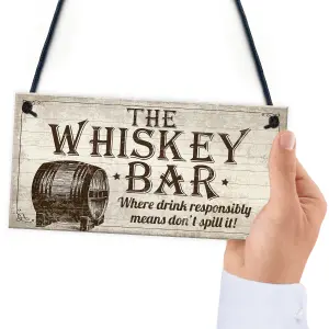 Red Ocean Vintage Whisky Bar Plaque Hanging Rustic Sign Home Bar Pub Man Cave Birthday Gift For Him