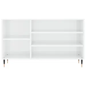 Shoe Cabinet High Gloss White 102x36x60 cm Engineered Wood