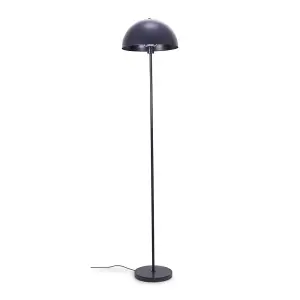 ValueLights Stassi Navy Blue Single Stem Standing Floor Lamp with Dome Lampshade for Living Room Lounge Hallway Light