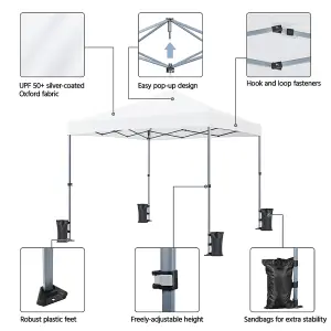 Yaheetech White Waterproof 3 x 3m Pop-up Canopy