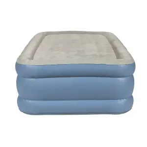 Single Air Bed, Raised with Built-In Electric Pump, Carry Bag