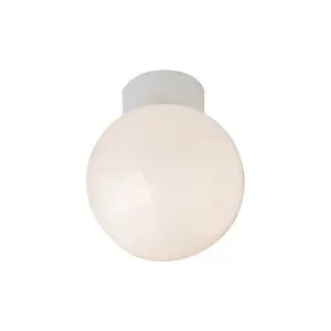 Traditional Opal Glass Globe IP44 Bathroom Ceiling Light Fitting