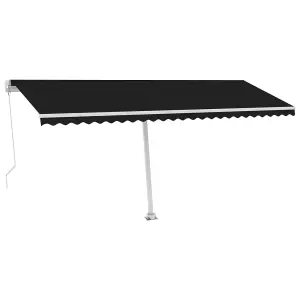 Berkfield Manual Retractable Awning with LED 500x350 cm Anthracite