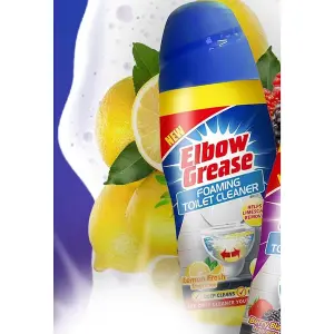 Elbow Grease Foaming Toilet Cleaner Powder, Lemon Fresh, 500g (Pack of 12)