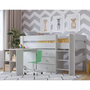 Kids or Child Storage Desk Unit, Wheels, Grey