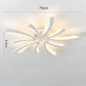 5 Lamp Unique V Shaped Acrylic LED Semi Flush Mount Ceiling Light Fixture Dimmable