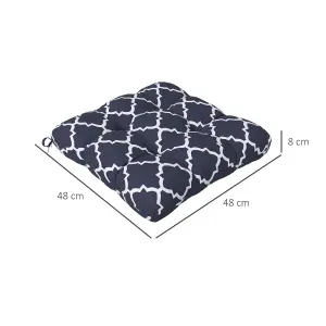 Outsunny Set of 4 Outdoor Seat Cushion with Ties, for Garden Furniture, Blue