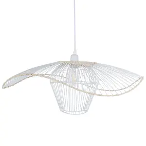 Beliani Rustic Pendant Lamp White LUNGA