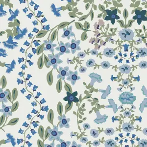 Symmetrical Trellis Ditsy Floral Creme Wallpaper