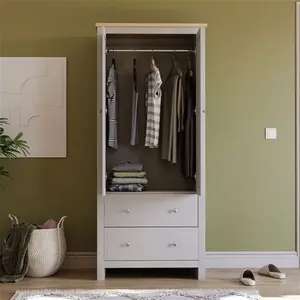 Vida Designs Arlington 2 Door 2 Drawer Grey Wardrobe