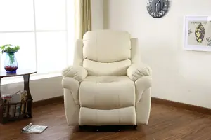 Madison Single Motor Electric Riser Rise Recliner Bonded Leather Armchair Electric Lift Chair (Cream)