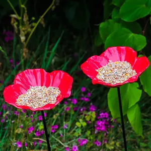 Woodside Poppy Cast Iron Bird Feeder 2 PACK