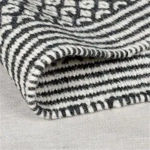 Churchgate Lyndon Wool Stair Runner, Country, Size: 60cm X 800cm (2ft X 26Ft), Black/White