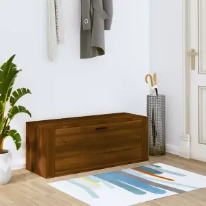 Berkfield Wall Shoe Cabinet Brown Oak 100x35x38 cm Engineered Wood