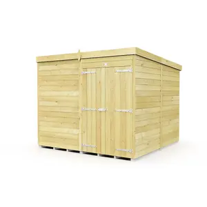 DIY Sheds 8x8 Pent Shed - Double Door Without Windows