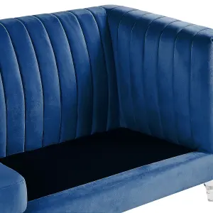 Beliani Glam Fabric Sofa Navy Blue ARVIKA