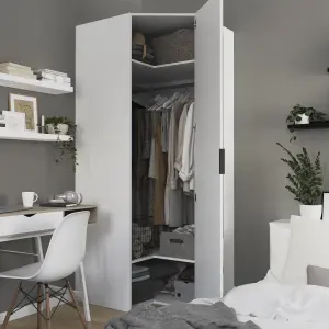 GoodHome Atomia Freestanding Matt white Particle board Wardrobe (H)2250mm (W)1300mm (D)580mm