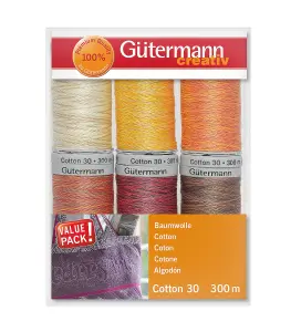 TSET COTTON 30 PK6 - Thread Set: Cotton No.30: 6 x 300m: 2 - Gutermann