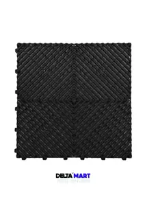 Premium  PVC Interlocking Vented Garage Mat BLACK Dimensions 40cm x 40cm x 2cm