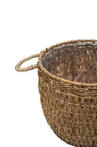 Seagrass Lined Basket Natural Set of 2