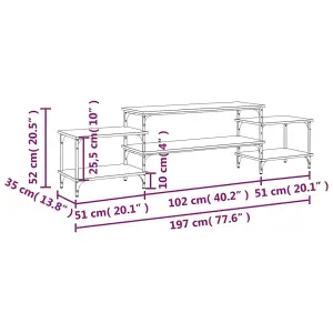 Berkfield TV Cabinet Black 197x35x52 cm Engineered Wood